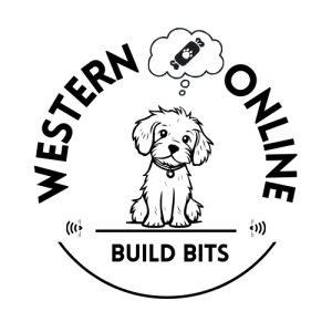 Western Online Build Bits logo with puppy